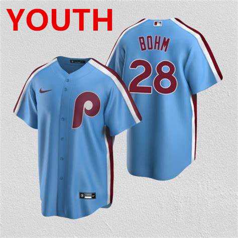 Youth Philadelphia Phillies #8 Alec Bohm Blue Cool Base Nike Jersey Dzhi->mlb youth jerseys->MLB Jersey